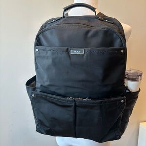 Tumi Black Microfiber Nylon Backpack
